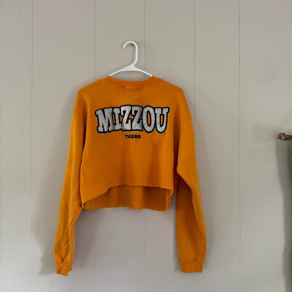 Vintage Mizzou University cropped orange crewneck Women's M